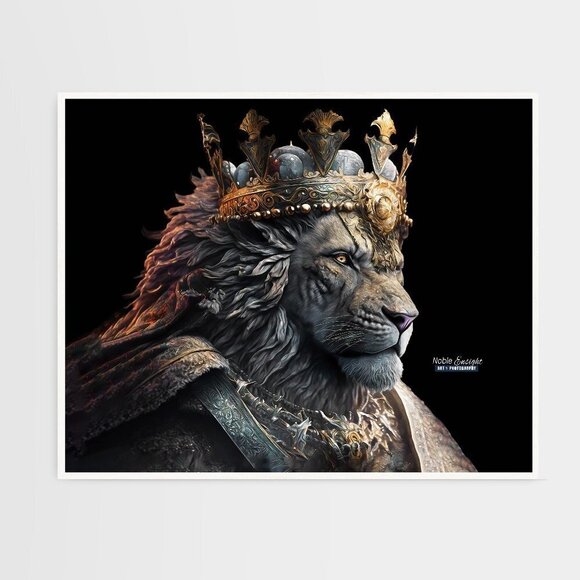 NobleCaptures Other - 20x30 Royal Lion King Wall Art Watercolor Oil Painting Art Poster